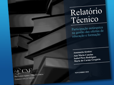 Relatório CNE: Participação autárquica na gestão das ofertas de educação e formação