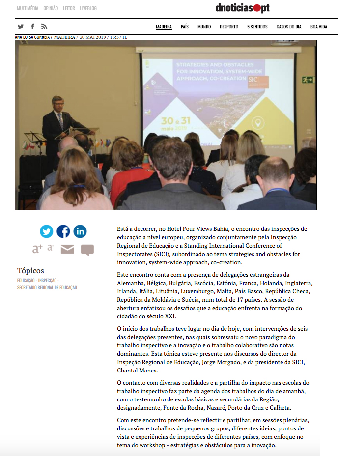 O "DN" divulga: Madeira recebe Encontro Europeu de Inspectores de Educação