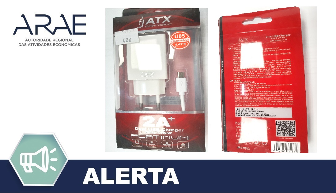 Alerta ARAE – Carregador USB “Dual USB Charger”