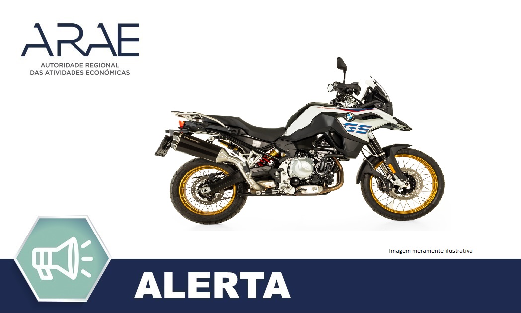 Alerta ARAE - Veiculos Motorizados BMW F750 GS e F850 GS
