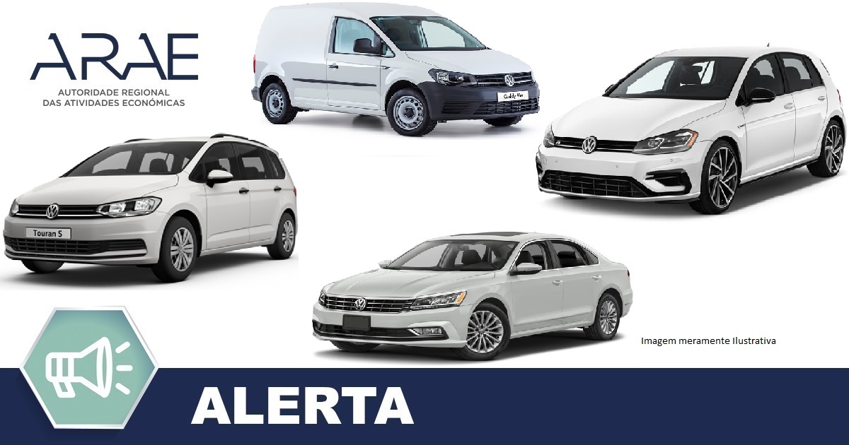 Alerta - Volkswagen modelos: Caddy, Golf, Passat e Touran