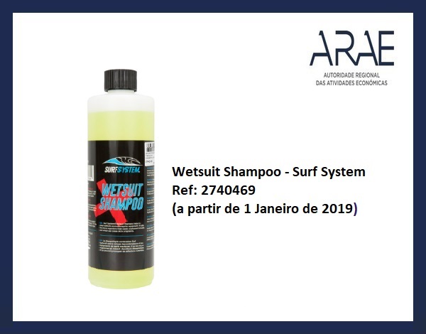 Alerta ARAE – Recolha Produto Wetsuit shampoo – Surf System (ref: 2740469)