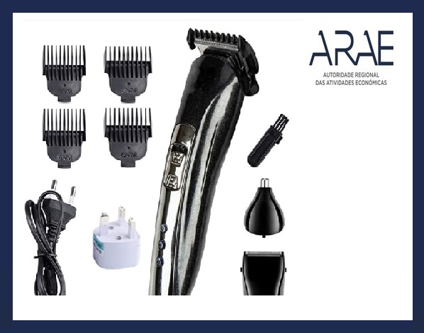 Alerta ARAE – Conjunto Máquina/aparador sem fios de cabelo e barba, eventualmente comercializado no mercado português através da plataforma on-line “Amazon”