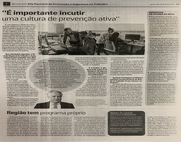 Entrevista ao Dr. Savino Correia no Dia Mundial da Segurança e Saúde no Trabalho