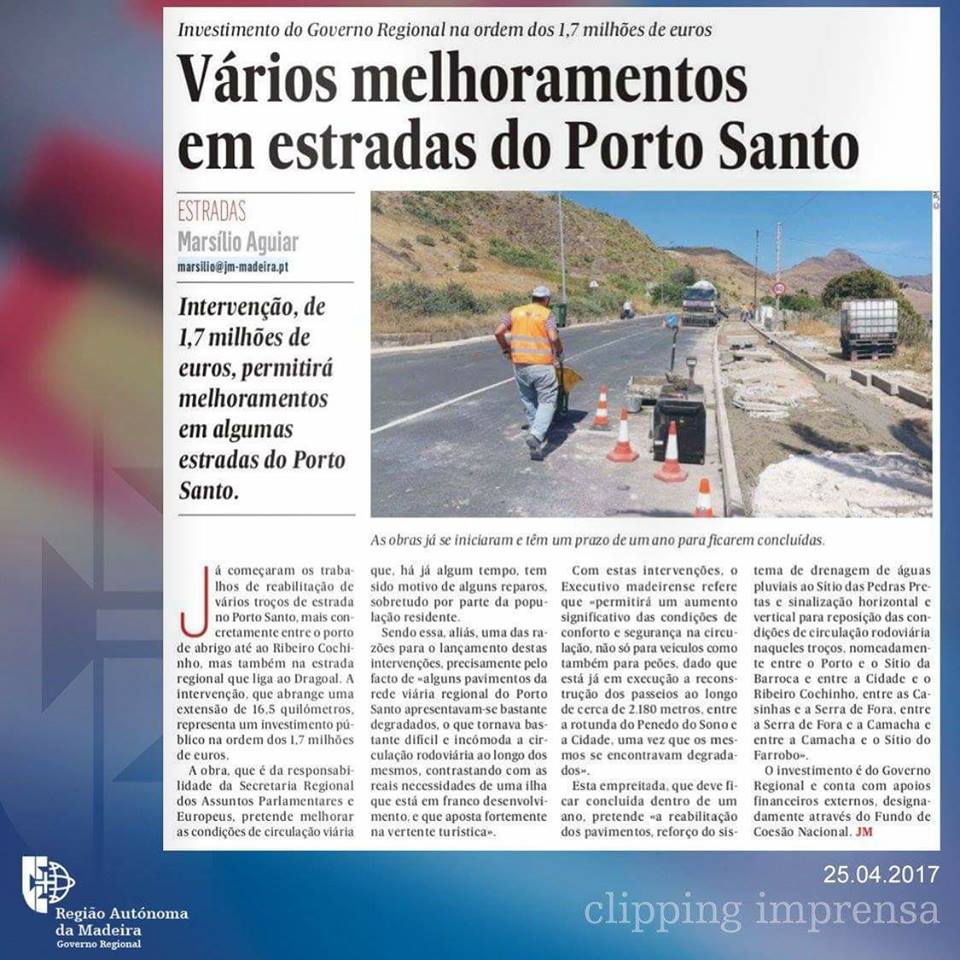Vários melhoramentos em estradas do Porto Santo