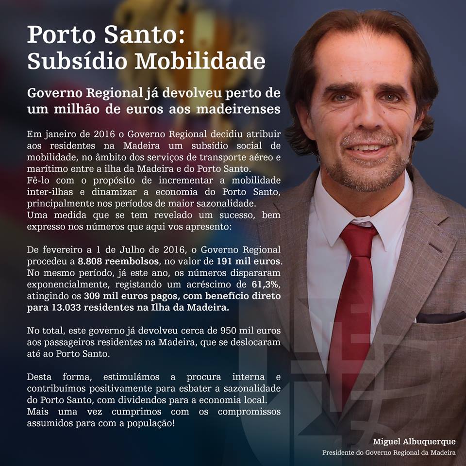 Porto Santo: Subsídio Mobilidade