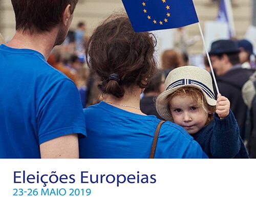 Página de incentivo ao voto nas Eleições Europeias