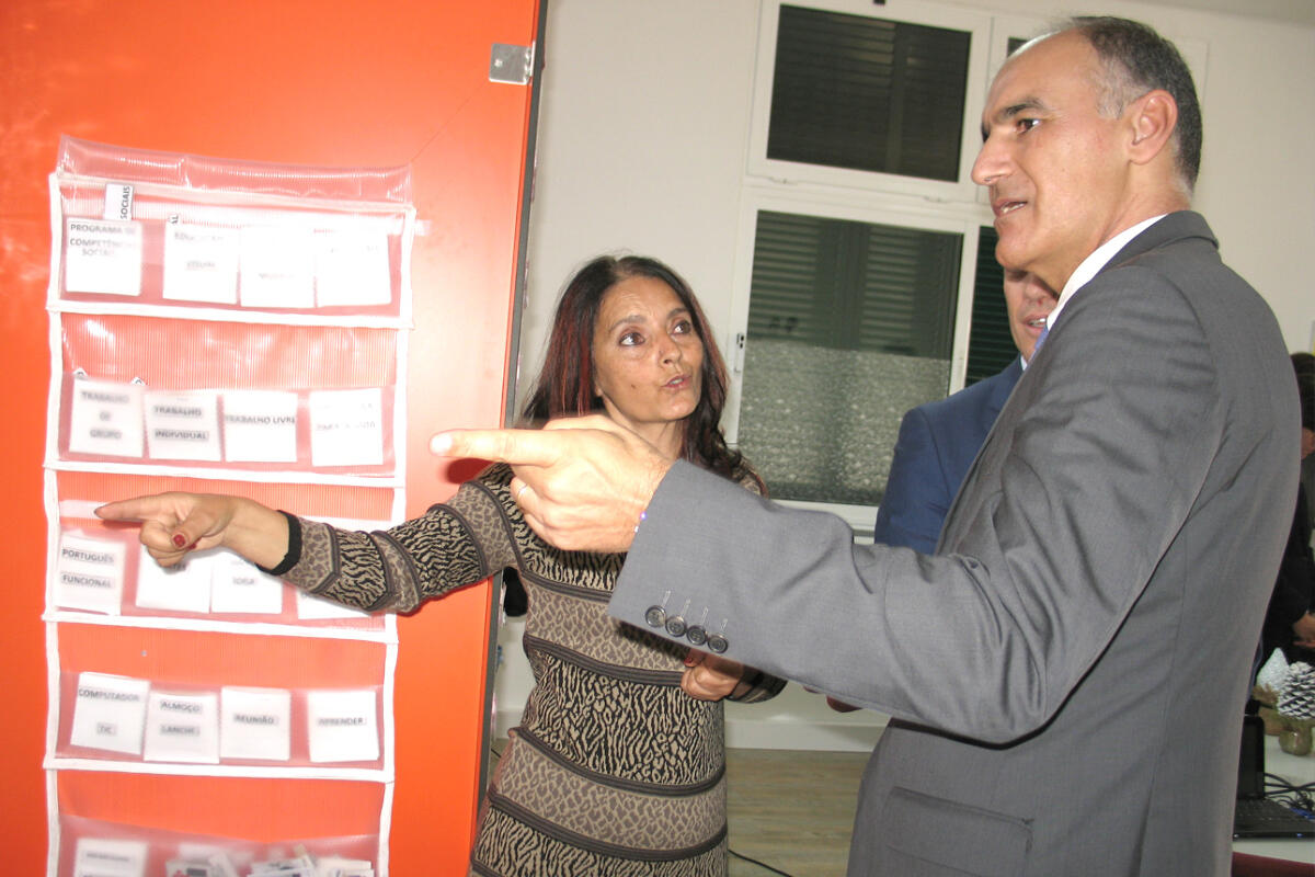 Sala de ensino estruturado na Escola B23 do Caniço