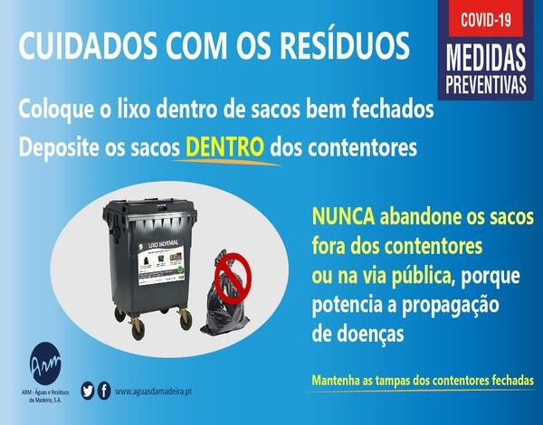 NUNCA abandone sacos de lixo fora dos contentores