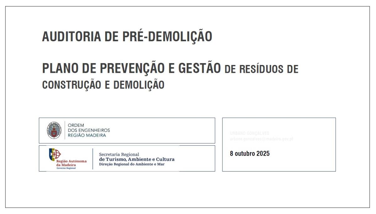 Gestão dos Resíduos de Construção e Demolição  - Auditoria de Pré-demolição e Plano de Prevenção e Gestão de RCD