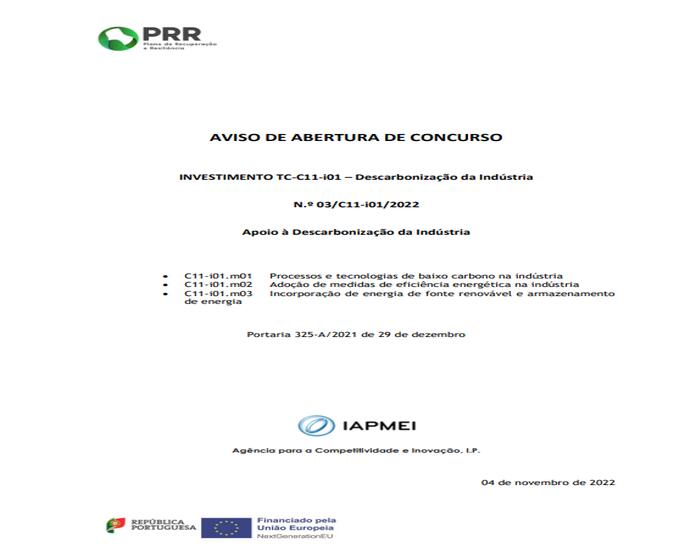 Apoio a projetos para a Descarbonização da Indústria. Torne a sua empresa mais autónoma e mais sustentável!