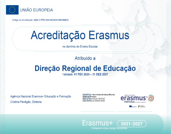 Direção Regional de Educação obtém Acreditação Erasmus