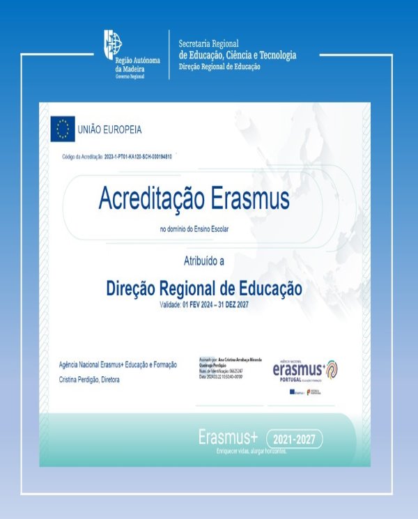 | Direção Regional de Educação obtém Acreditação Erasmus