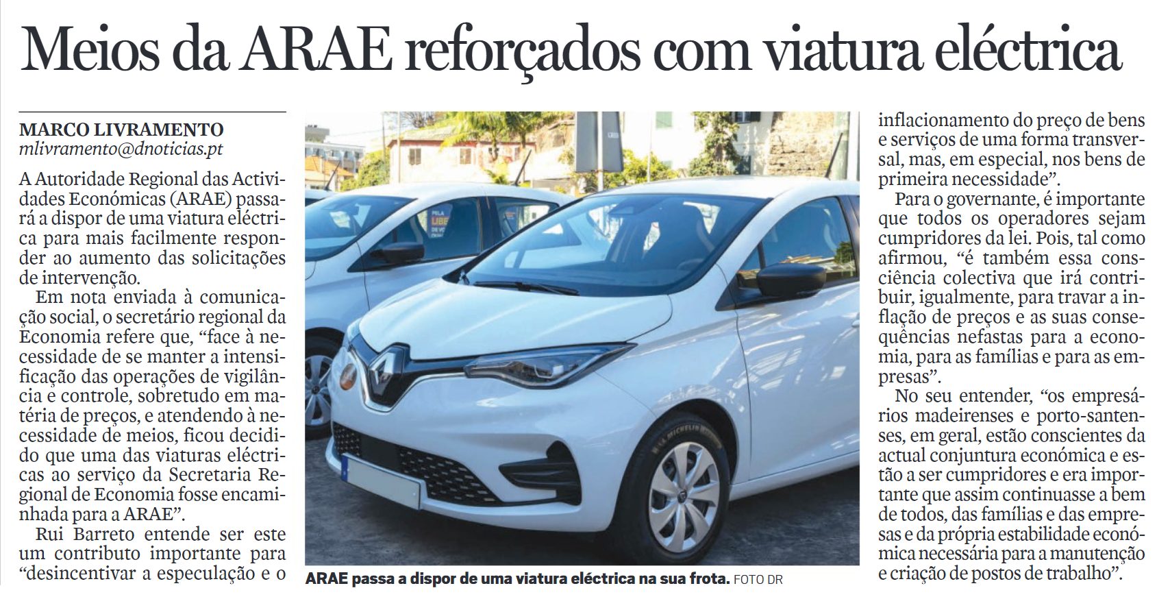in Diário de Notícias da Madeira, edição de 03/05/2023