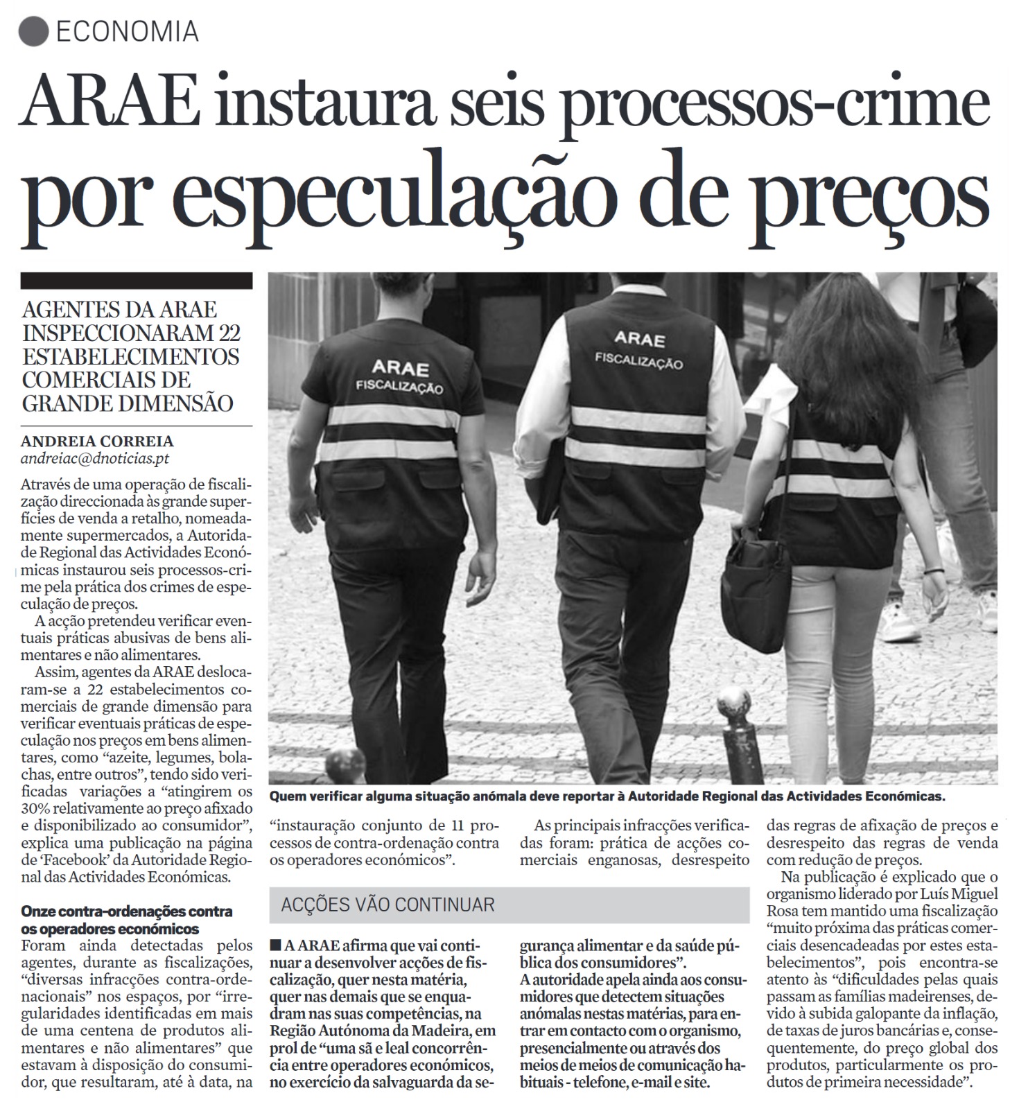 in Diário de Notícias da Madeira, edição de 21/01/2023