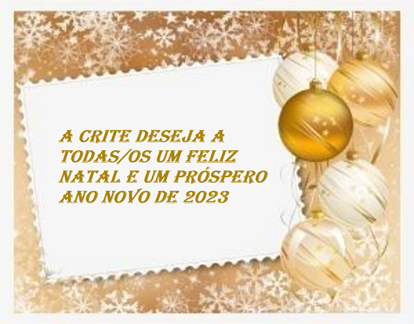 A CRITE deseja a todas/os um Feliz Natal e um Próspero Ano Novo