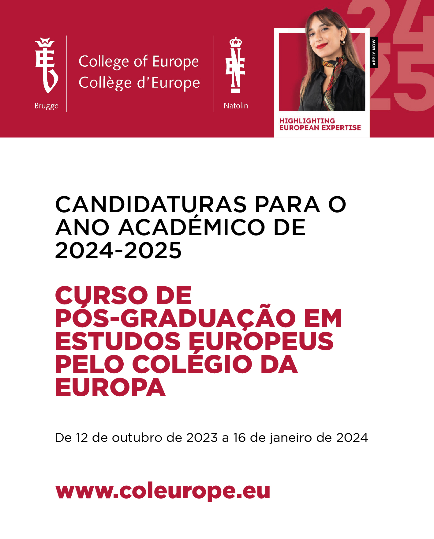 Candidaturas Colégio da Europa 2024 2025