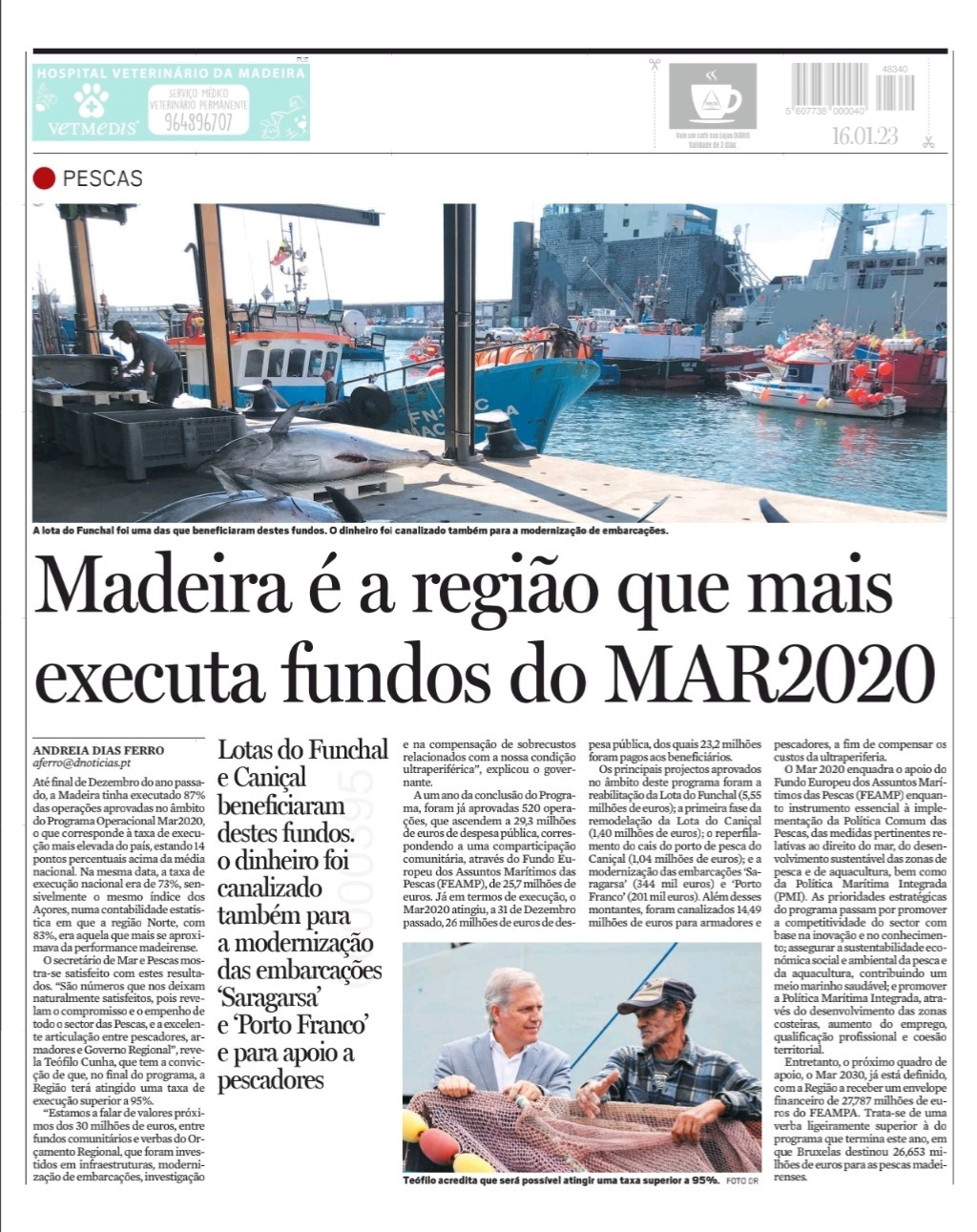 Madeira é a região que mais executa fundos do MAR2020