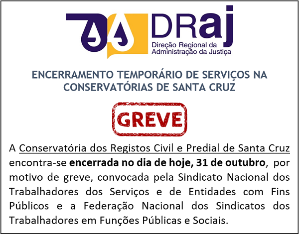 Encerramento Temporário de Serviços (CRCP Santa Cruz)