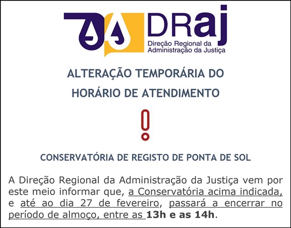 Encerramento temporário no período de almoço