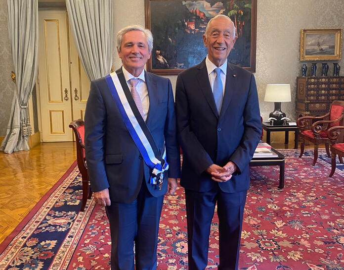 Marcelo Rebelo de Sousa condecora José Manuel Rodrigues com a Grã-Cruz da Ordem do Infante D. Henrique